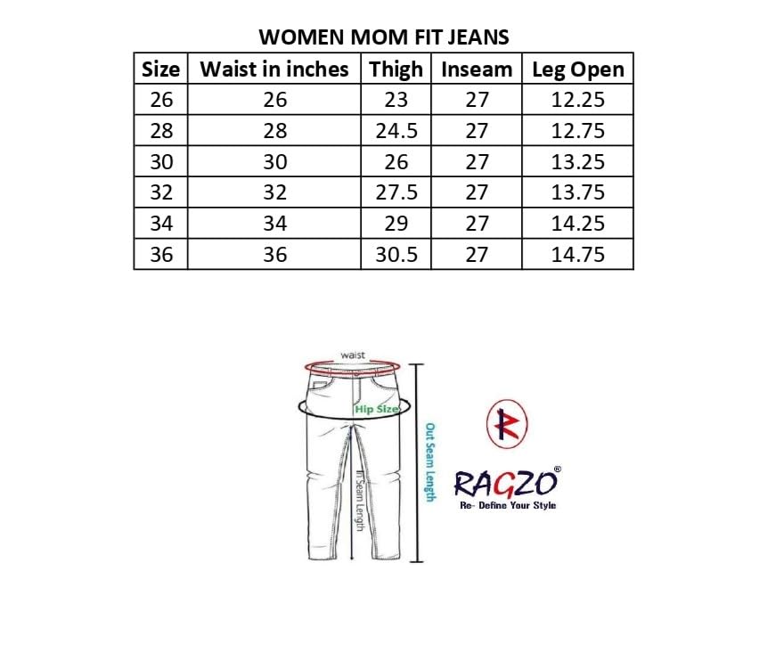 High Waist Jeans for Women: RAGZO Mom Fit, Premium Quality.