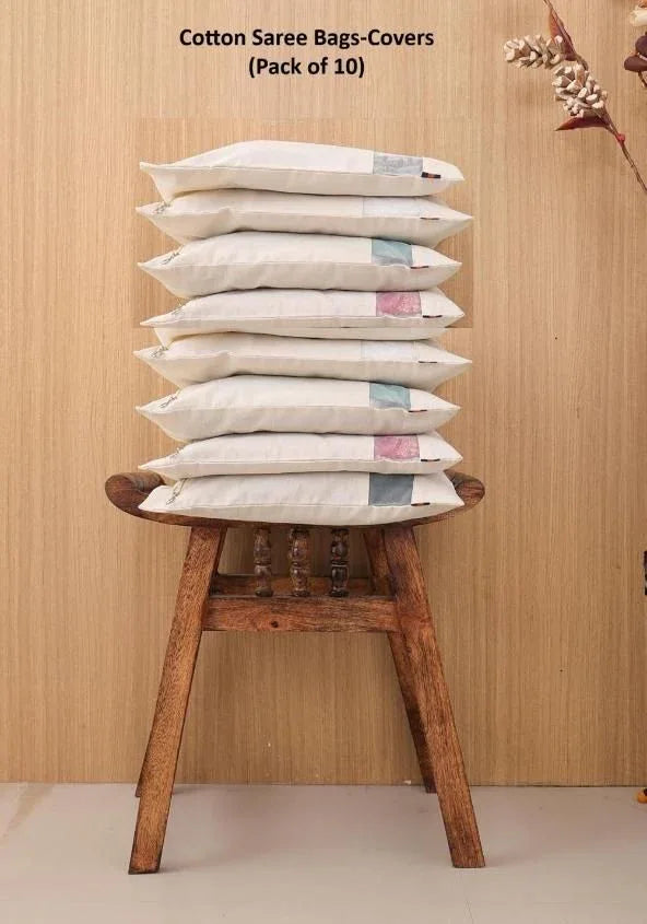 Cotton Saree Bags-Covers (Pack of 10) - BiG FACTORY 