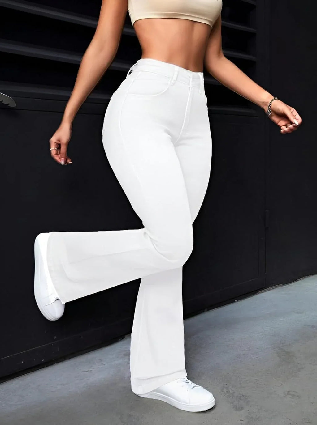 Women's High Waist Jeans: Flared Bell-Bottom Bootcut, Wide-Leg Stretch Denim. Travel, Party, Everyday Use. Sizes 26-40. - BiG FACTORY 