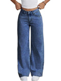 Stretchy High Waist Denim Jeans for Women | Light Wash with Back Pocket Bow Detail | Baggy Fit