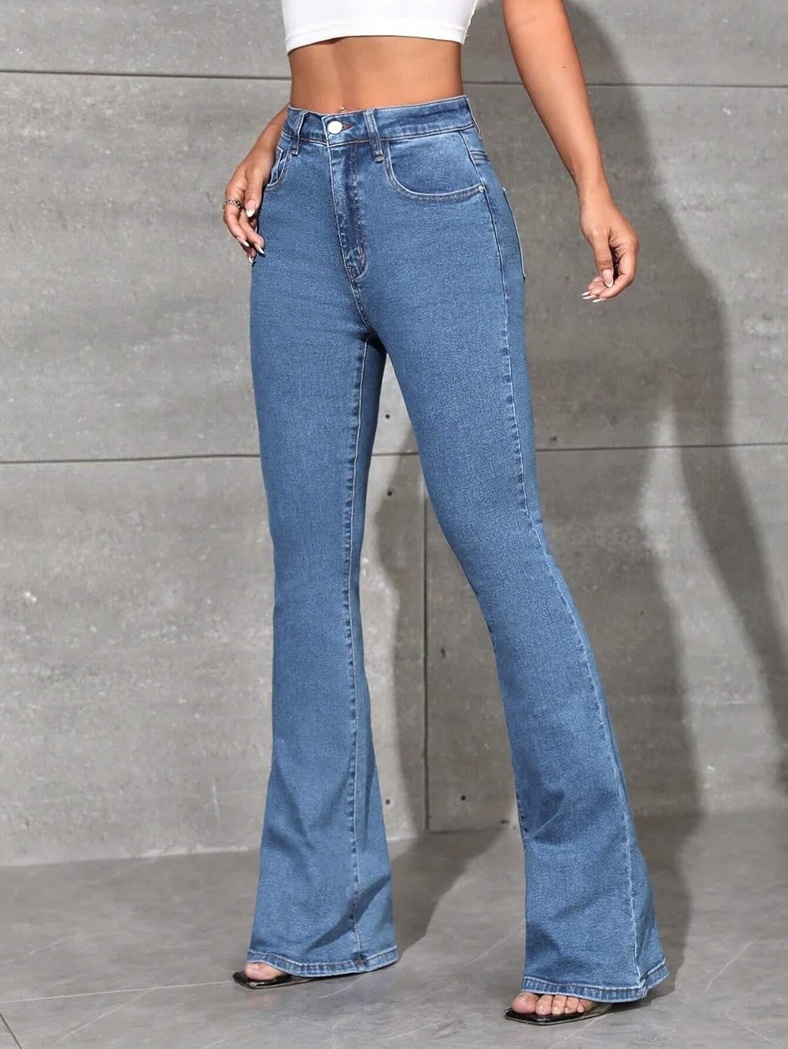 Women's Bootcut Jeans: High-Quality Cotton-Lycra Denim | Precise, accurate representation of superior denim jeans.