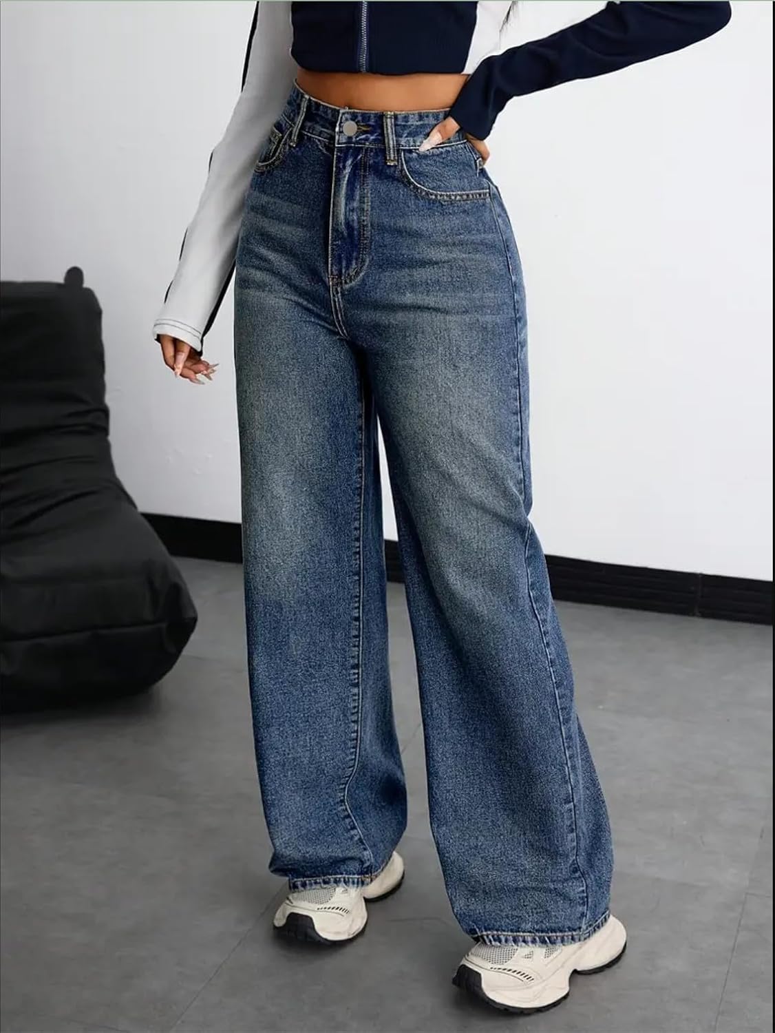 Women's Denim Stretchable High Waist Baggy Jeans for Women