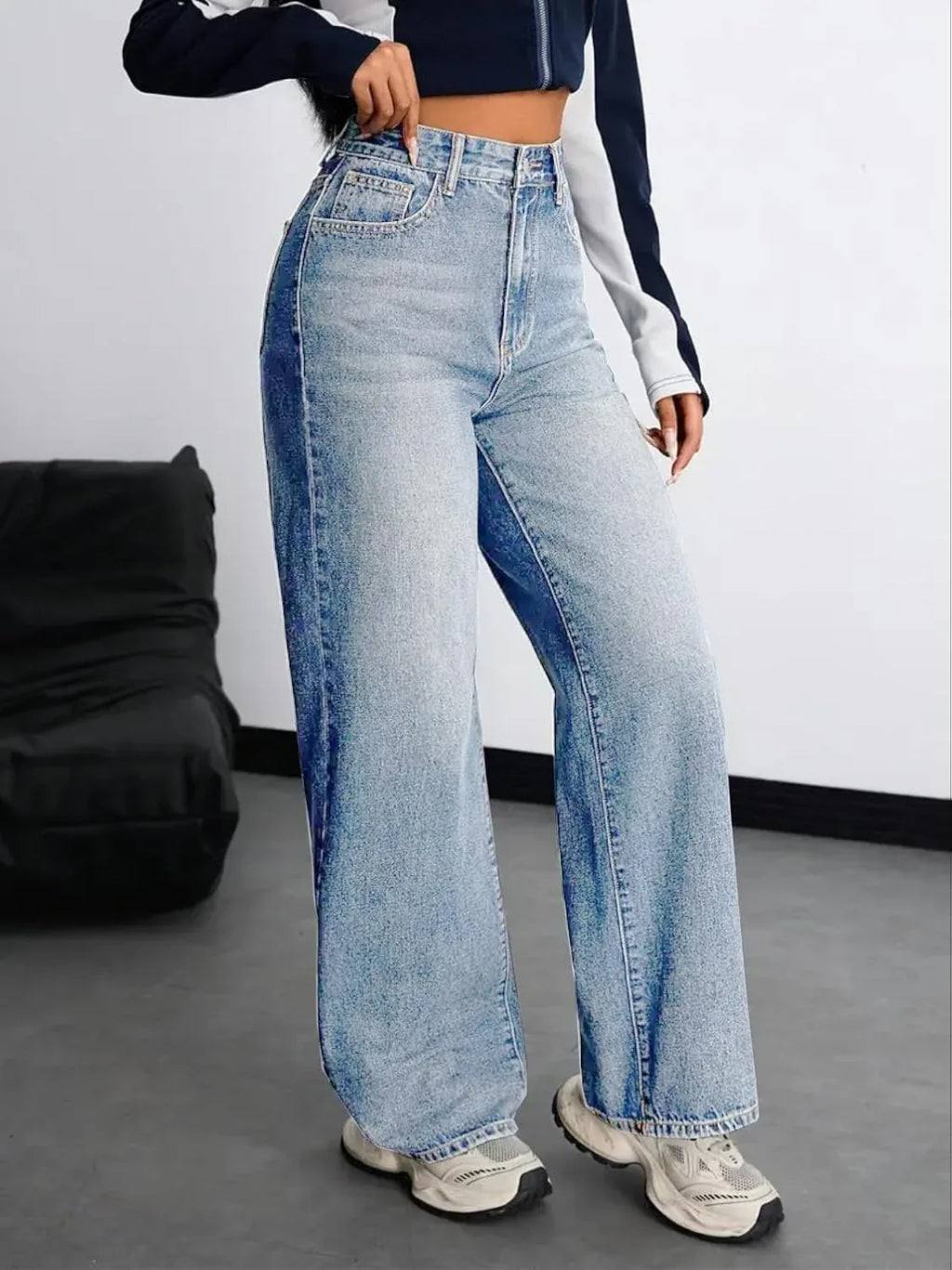 Women's High Waist Baggy Jeans: Stretch Denim for Comfort | Nifty - BiG FACTORY 