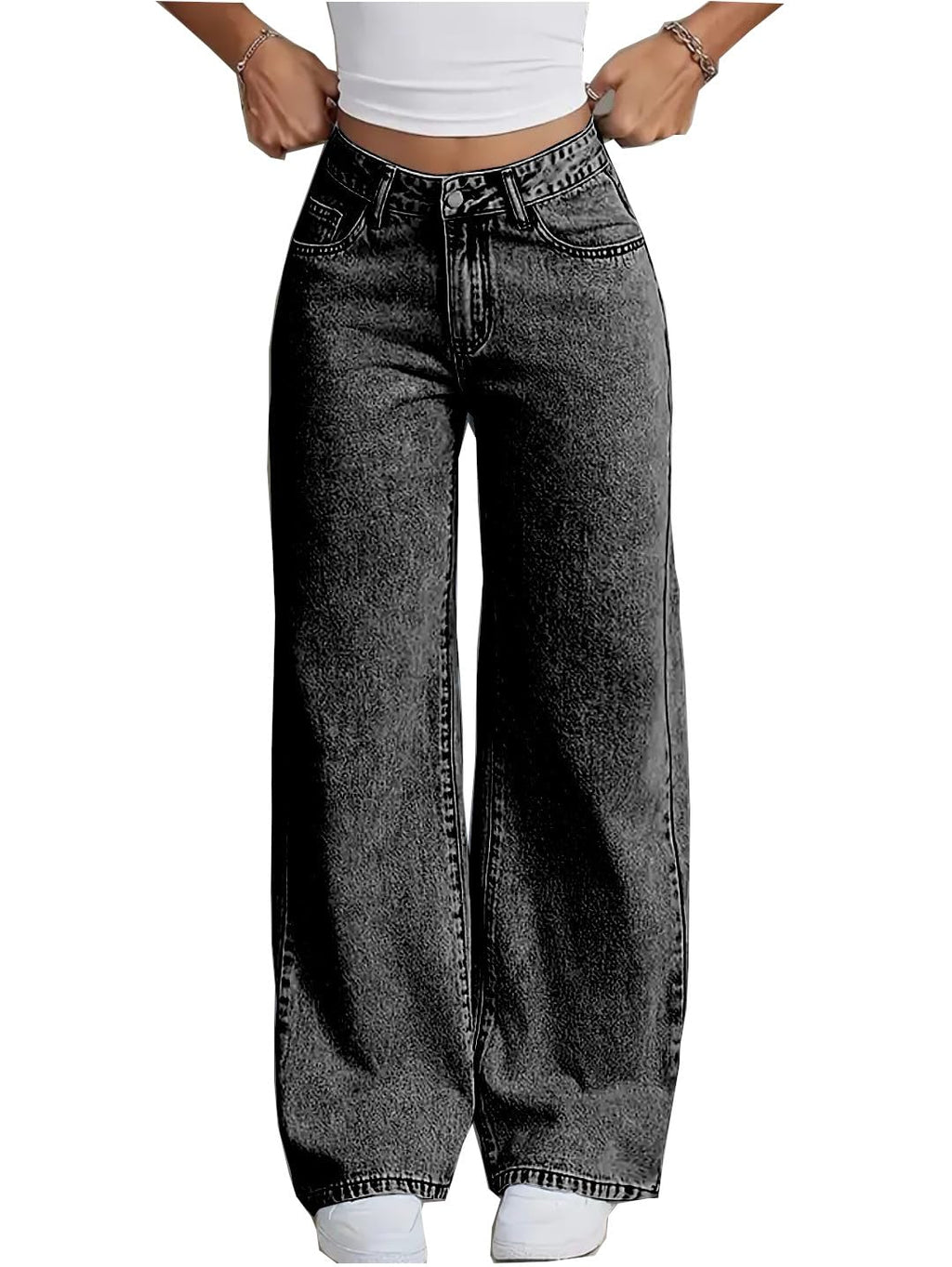 Stretchy High Waist Denim Jeans for Women | Light Wash with Back Pocket Bow Detail | Casual and Comfortable Fit