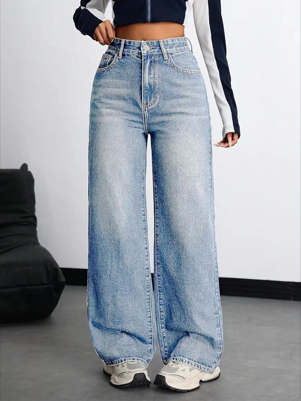 Women's High Waist Baggy Jeans: Stretch Denim for Comfort | Nifty - BiG FACTORY 