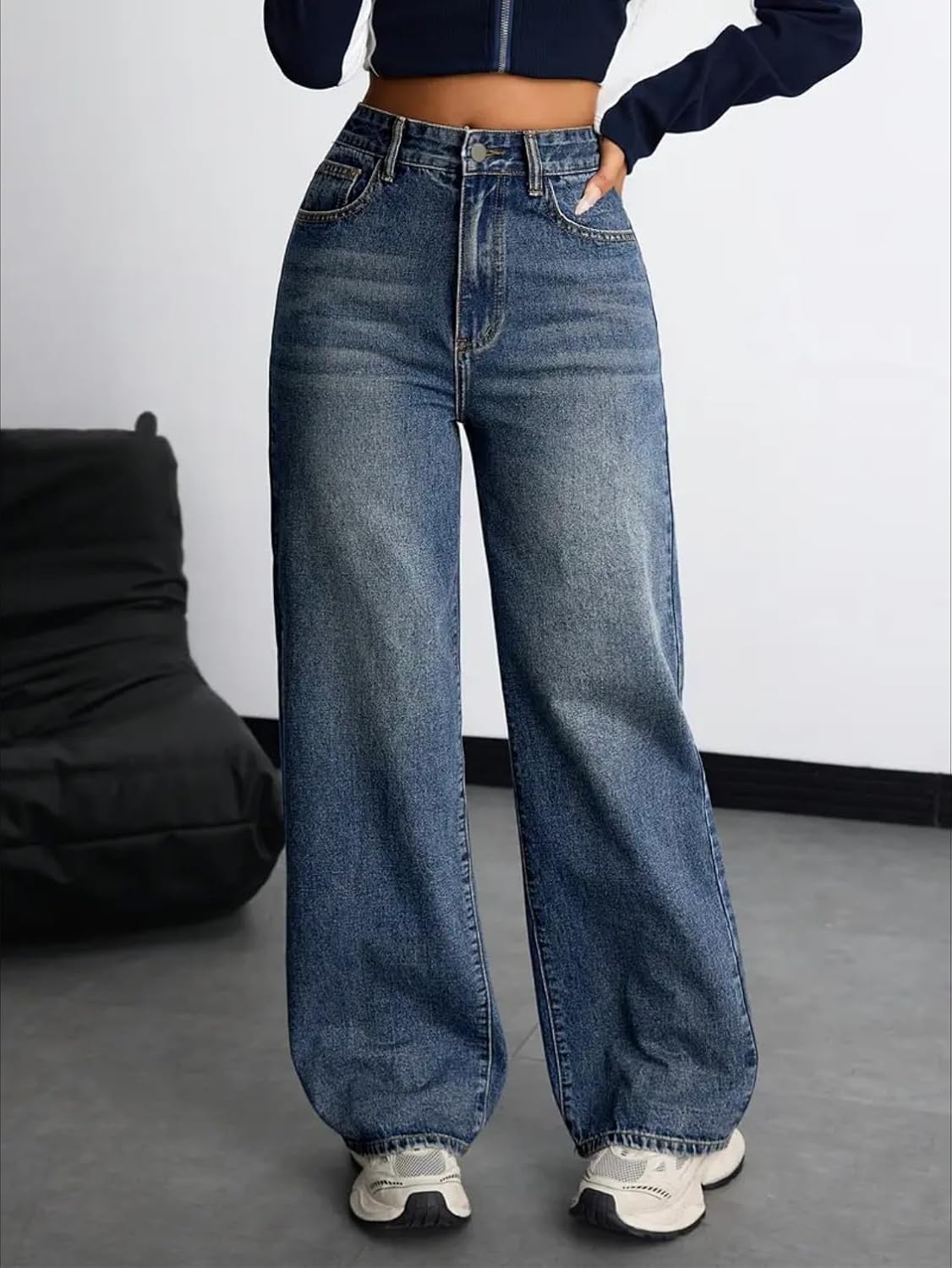 Women's Denim Stretchable High Waist Baggy Jeans for Women