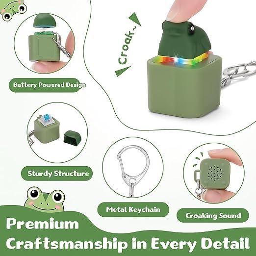Croaking Frog Stress Reliver Keychain With Color LED Lights - BiG FACTORY 