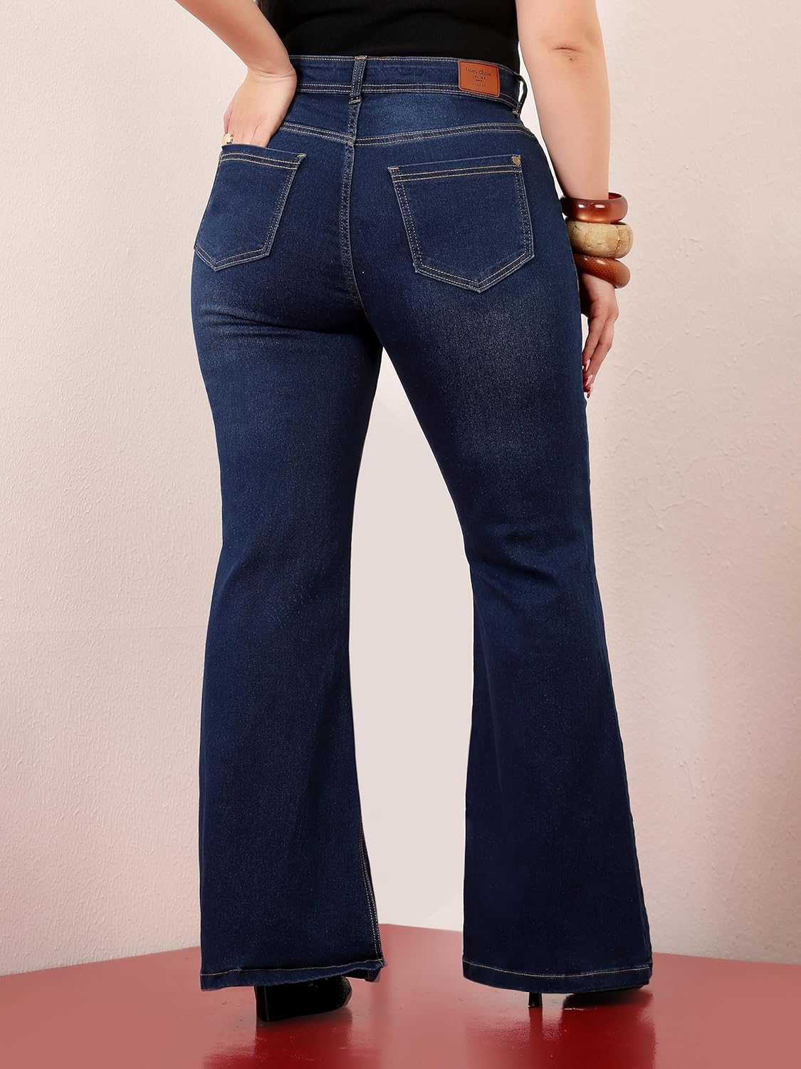 A+ High Rise Denim Bootcut Jeans for Women | Stretchy, Shaping, Regular Fit | Miss Chase
