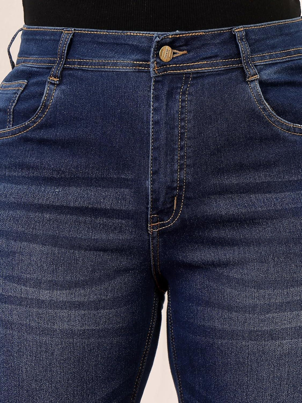 A+ High Rise Denim Bootcut Jeans for Women | Stretchy, Shaping, Regular Fit | Miss Chase - BiG FACTORY 