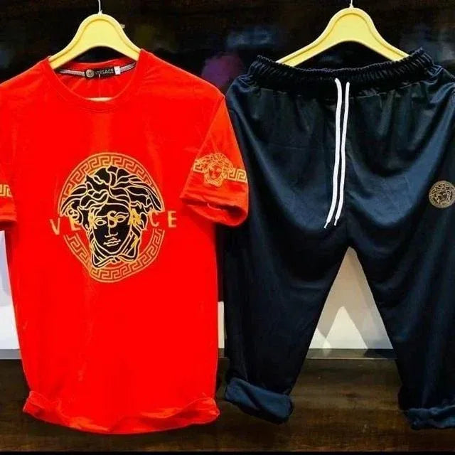 Adidas summer tracksuit (Red & Black) - BiG FACTORY 