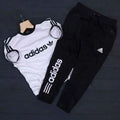 Adidas summer tracksuit (White & Black) - BiG FACTORY 