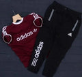 Adidas summer tracksuit (Maroon & Black) - BiG FACTORY 